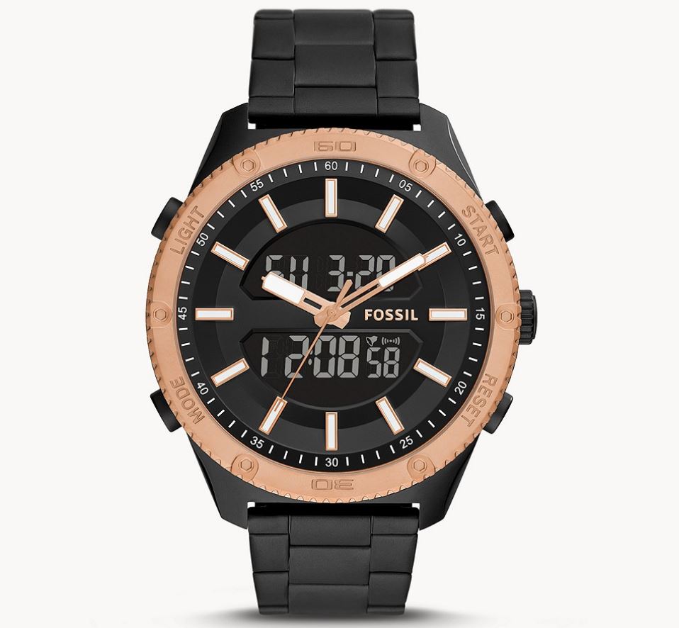 Reloj Fossil Brox Analógico-Digital de Acero Inoxidable Negro BQ2581 – Open  Box