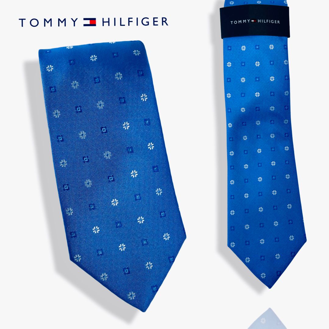 Disturbio sección brazo Corbata Tommy Hilfiger tono azul – Open Box