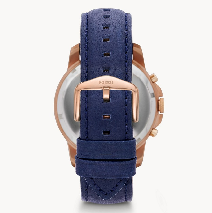 Reloj FOSSIL Cuero Azul Oro Rosa FS4835IE