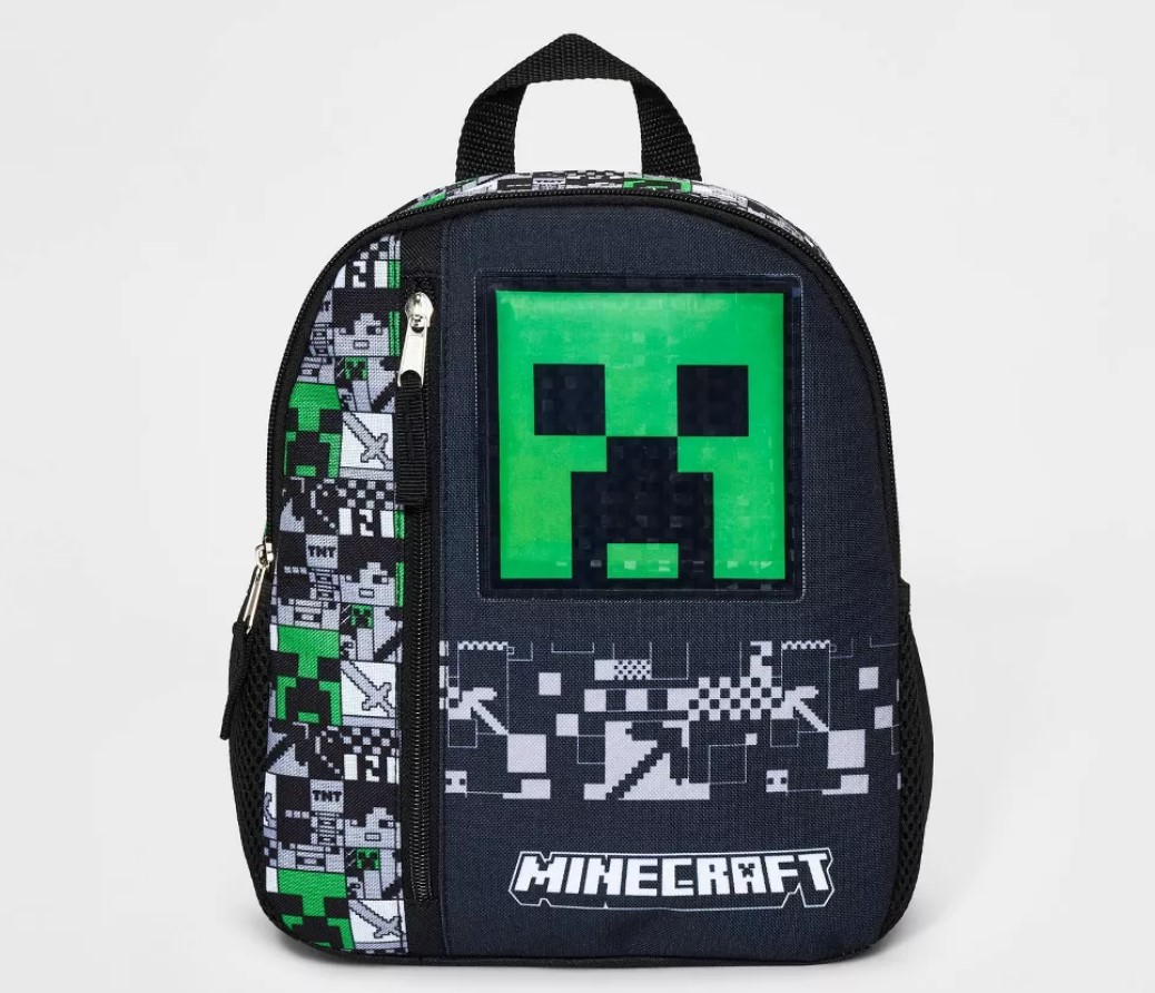 Minecraft Mini mochila para niños, paquete con mochila Minecraft de 11  pulgadas para la escuela, calcomanías de viaje y más | Bolsa escolar de