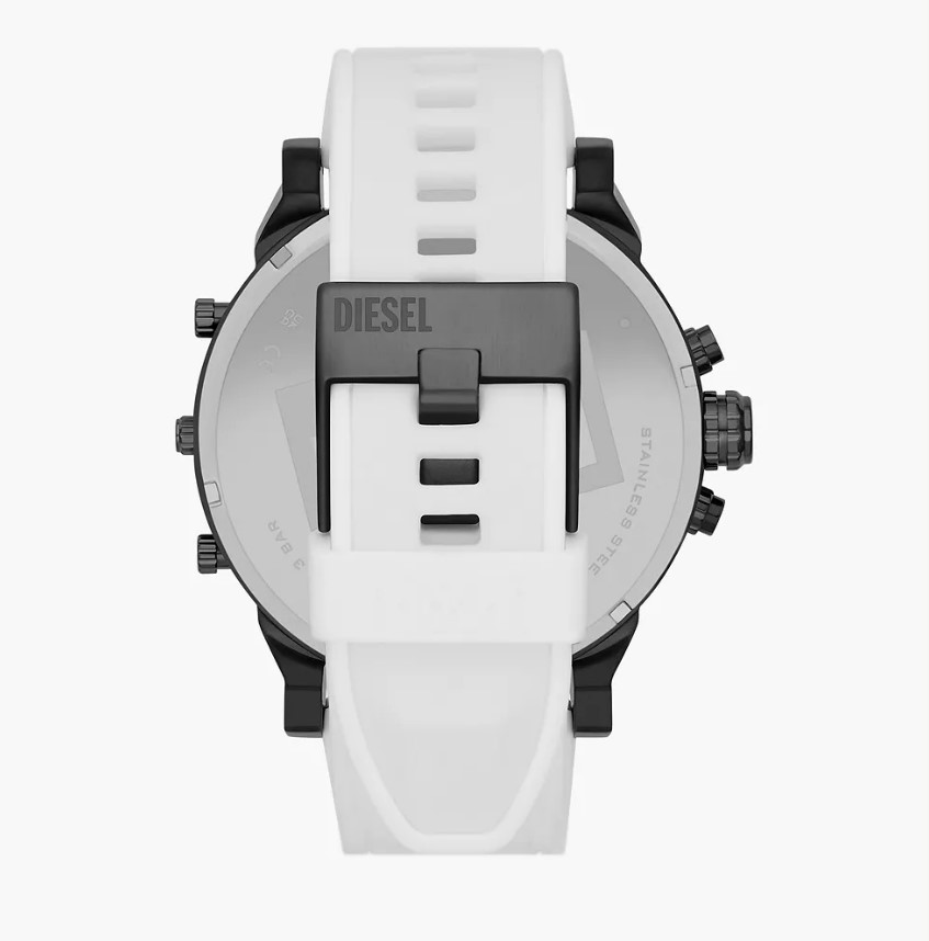 Reloj Diesel Daddy de caucho tono blanco y con Cron—grafo